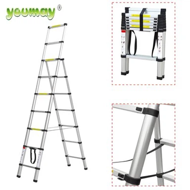 Escada de extensão telescópica dupla face